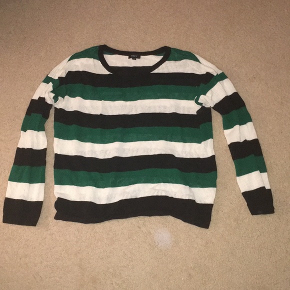 green and white sweater